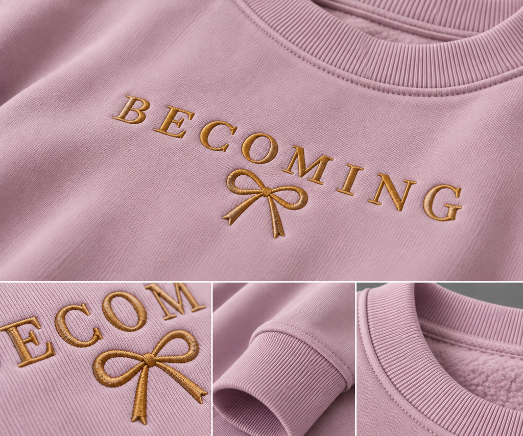Becoming Embroidered 370GSM Unisex Heavyweight Oversized Sweatshirt