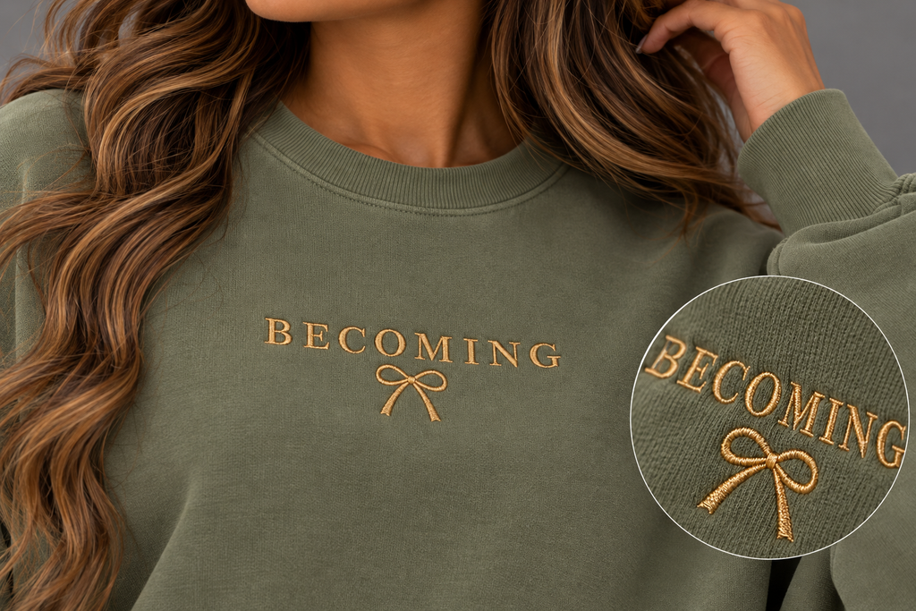 Becoming Embroidered 370GSM Unisex Heavyweight Oversized Sweatshirt