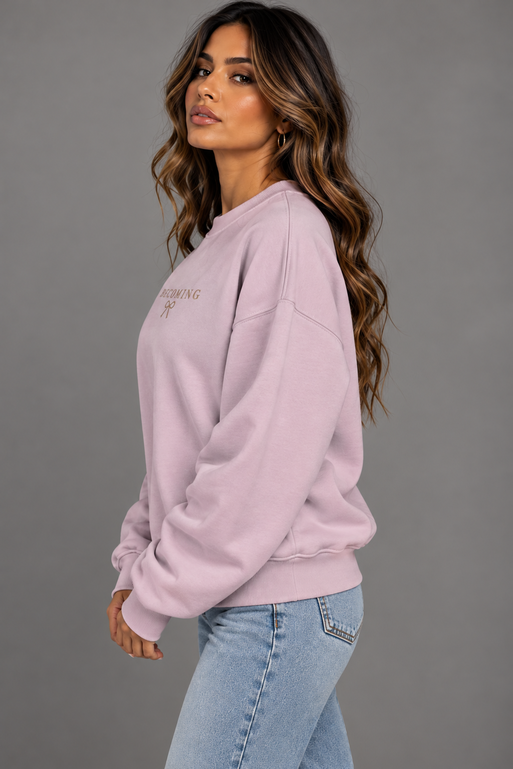 Becoming Embroidered 370GSM Unisex Heavyweight Oversized Sweatshirt