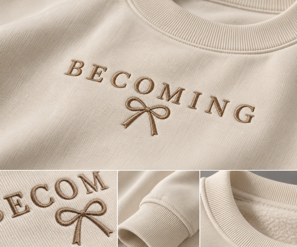 Becoming Embroidered 370GSM Unisex Heavyweight Oversized Sweatshirt