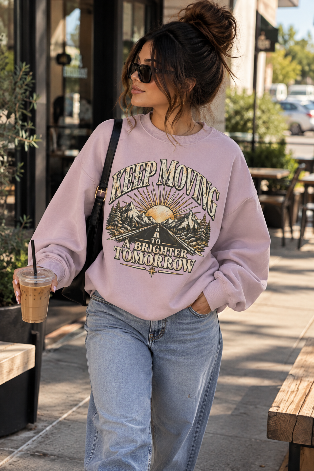 Keep Moving to a Brighter Tomorrow | 370GSM Heavyweight Oversized Swea