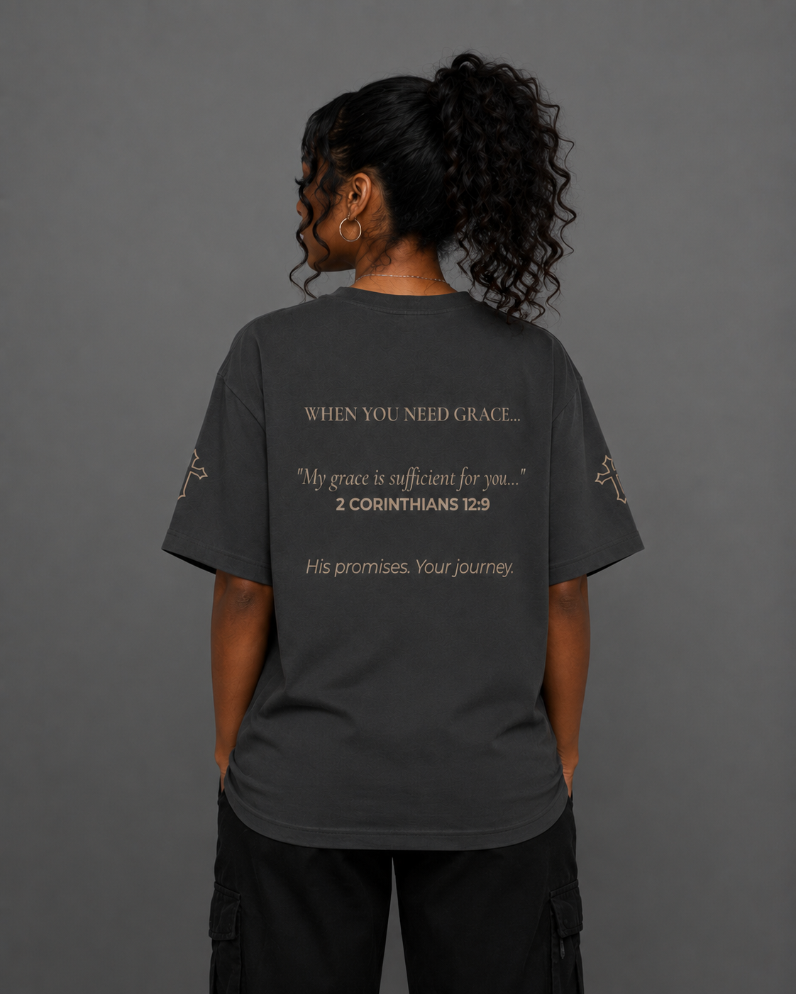 Grace | Embroidered 240GSM Unisex Classic Fit Crew Neck T-Shirt