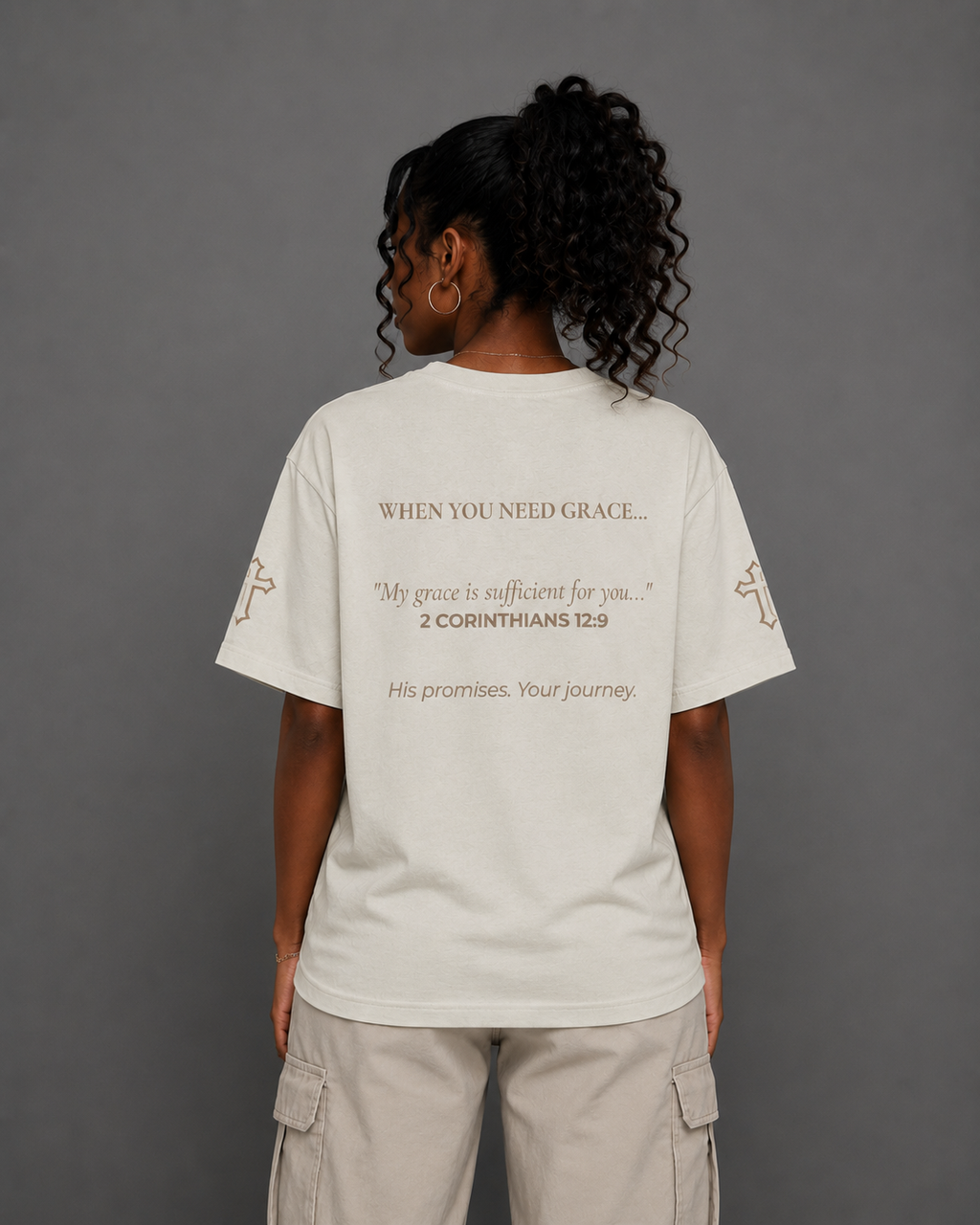 Grace | Embroidered 240GSM Unisex Classic Fit Crew Neck T-Shirt