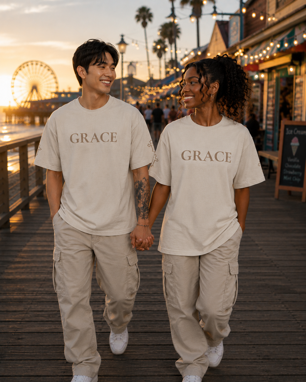 Grace | Embroidered 240GSM Unisex Classic Fit Crew Neck T-Shirt