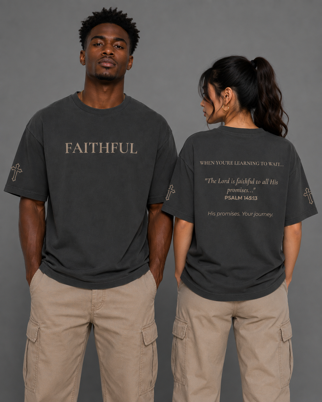Faithful | Embroidered 240GSM Unisex Classic Fit Crew Neck T-Shirt