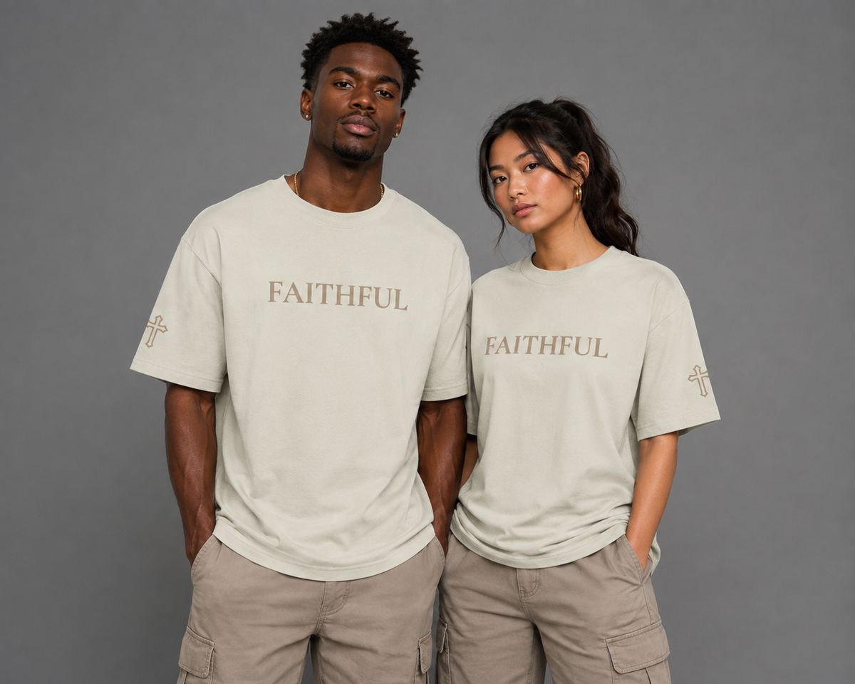 Faithful | Embroidered 240GSM Unisex Classic Fit Crew Neck T-Shirt