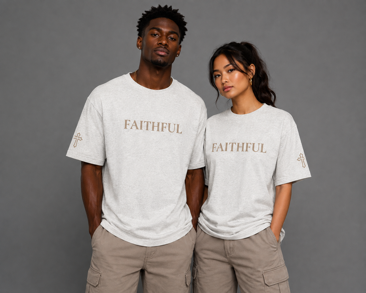 Faithful | Embroidered 240GSM Unisex Classic Fit Crew Neck T-Shirt
