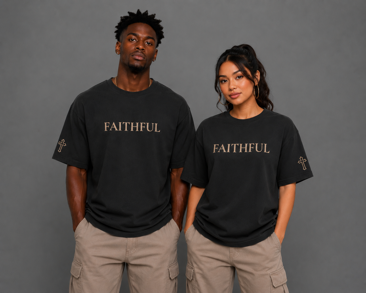 Faithful | Embroidered 240GSM Unisex Classic Fit Crew Neck T-Shirt