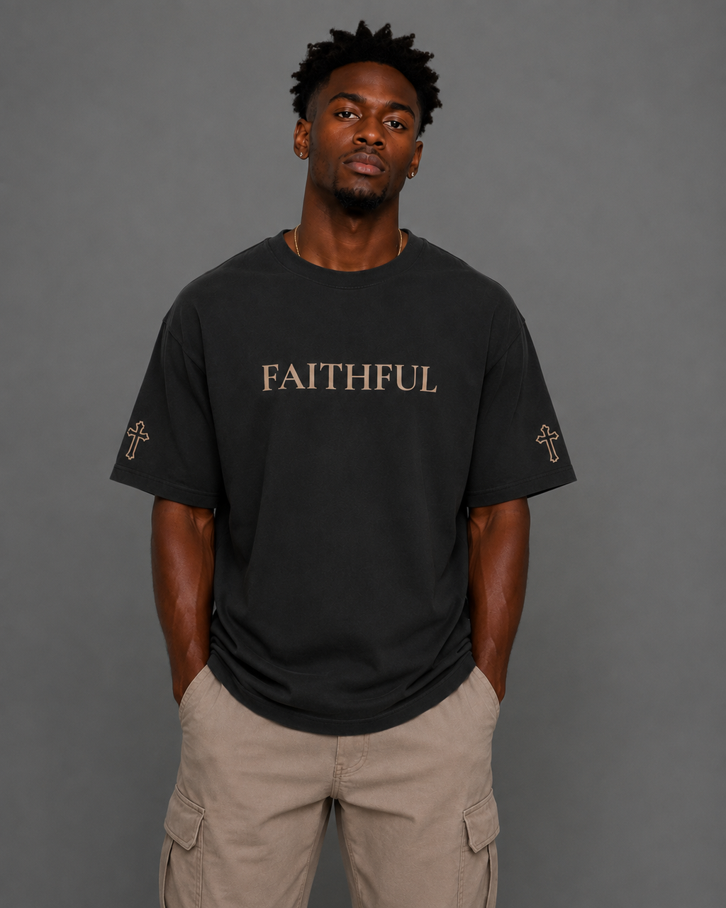 Faithful | Embroidered 240GSM Unisex Classic Fit Crew Neck T-Shirt