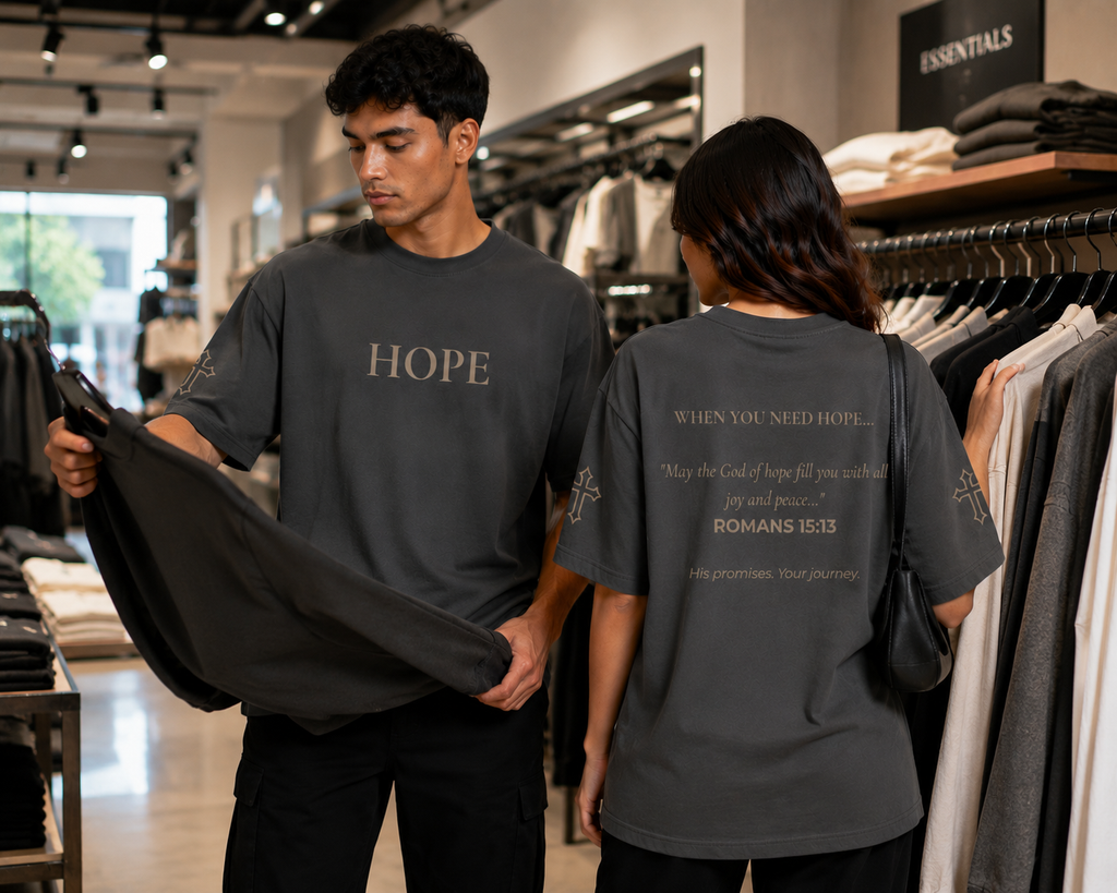 Hope | embroidered 240GSM Unisex Classic Fit Crew Neck T-Shirt