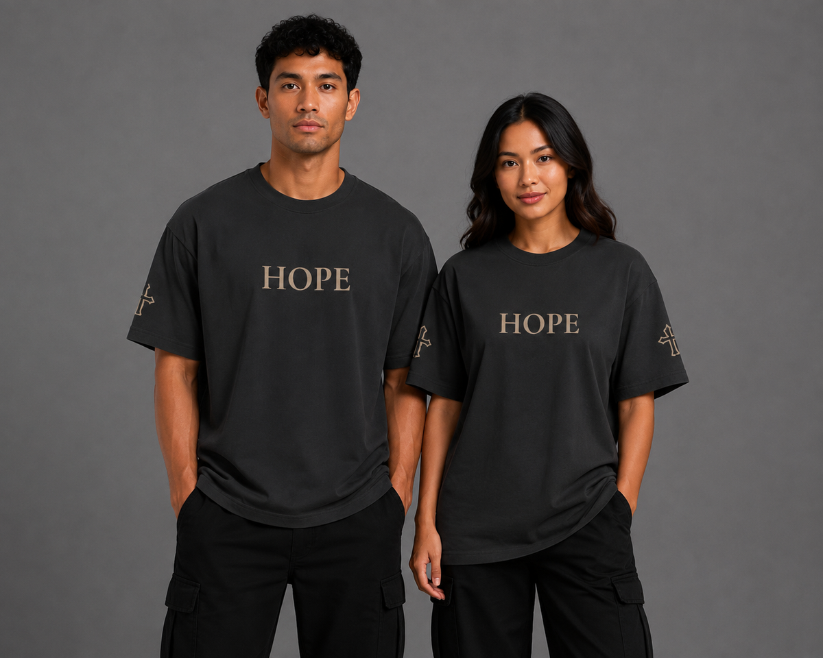 Hope | embroidered 240GSM Unisex Classic Fit Crew Neck T-Shirt