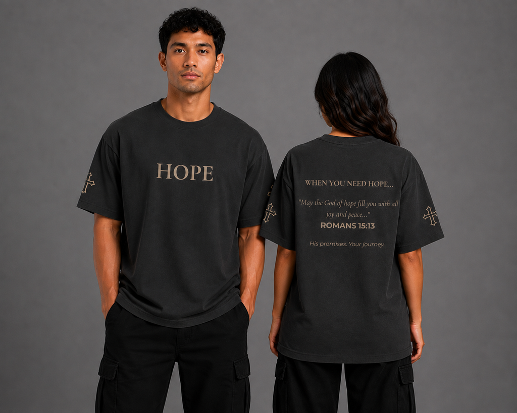 Hope | embroidered 240GSM Unisex Classic Fit Crew Neck T-Shirt