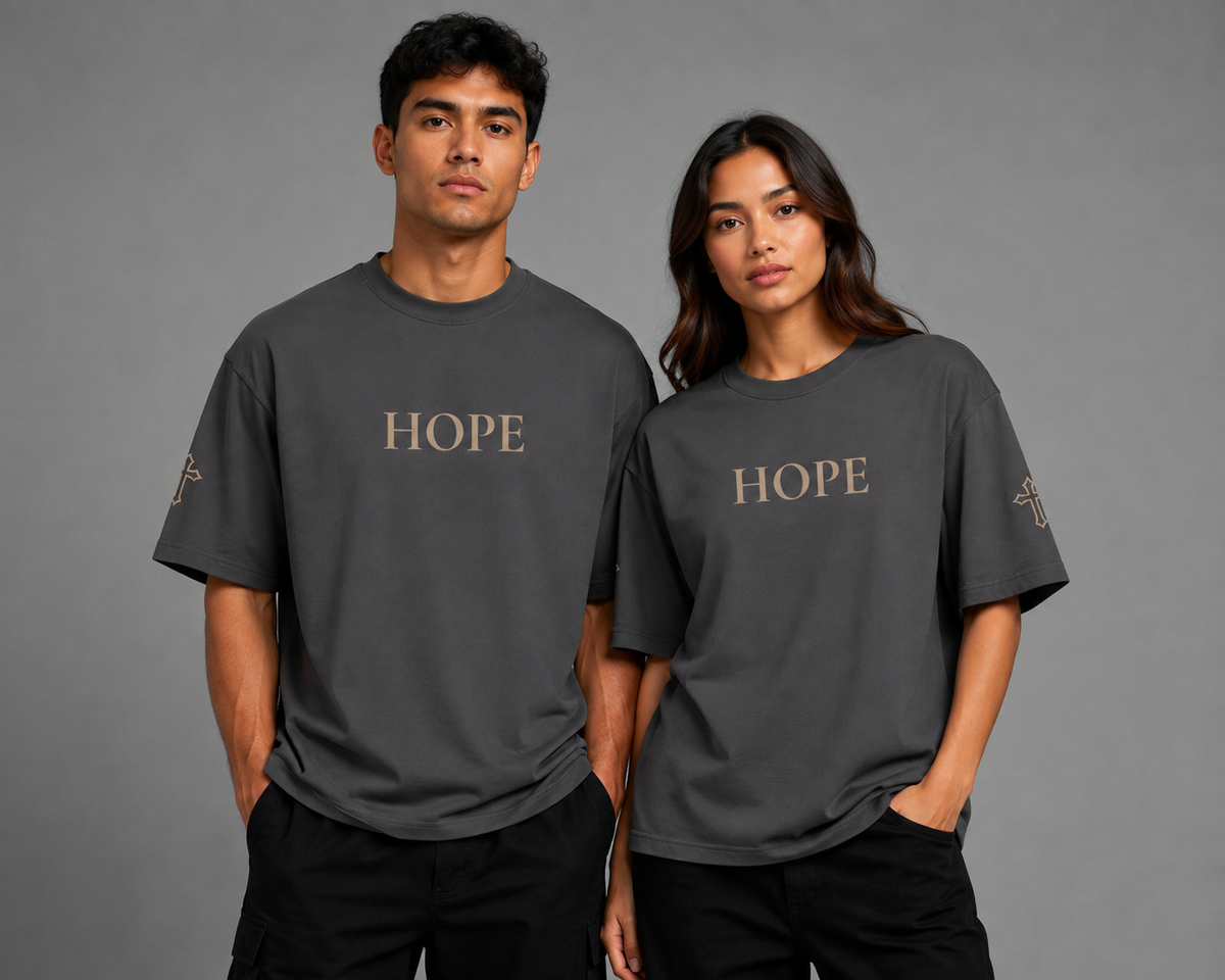 Hope | embroidered 240GSM Unisex Classic Fit Crew Neck T-Shirt