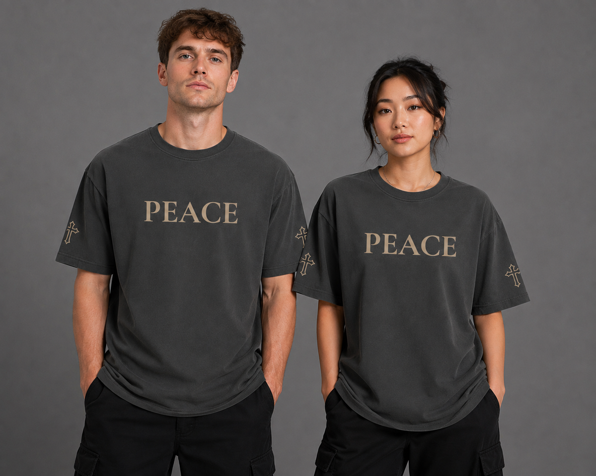 Peace | embroidered 240GSM Unisex Classic Fit Crew Neck T-Shirt