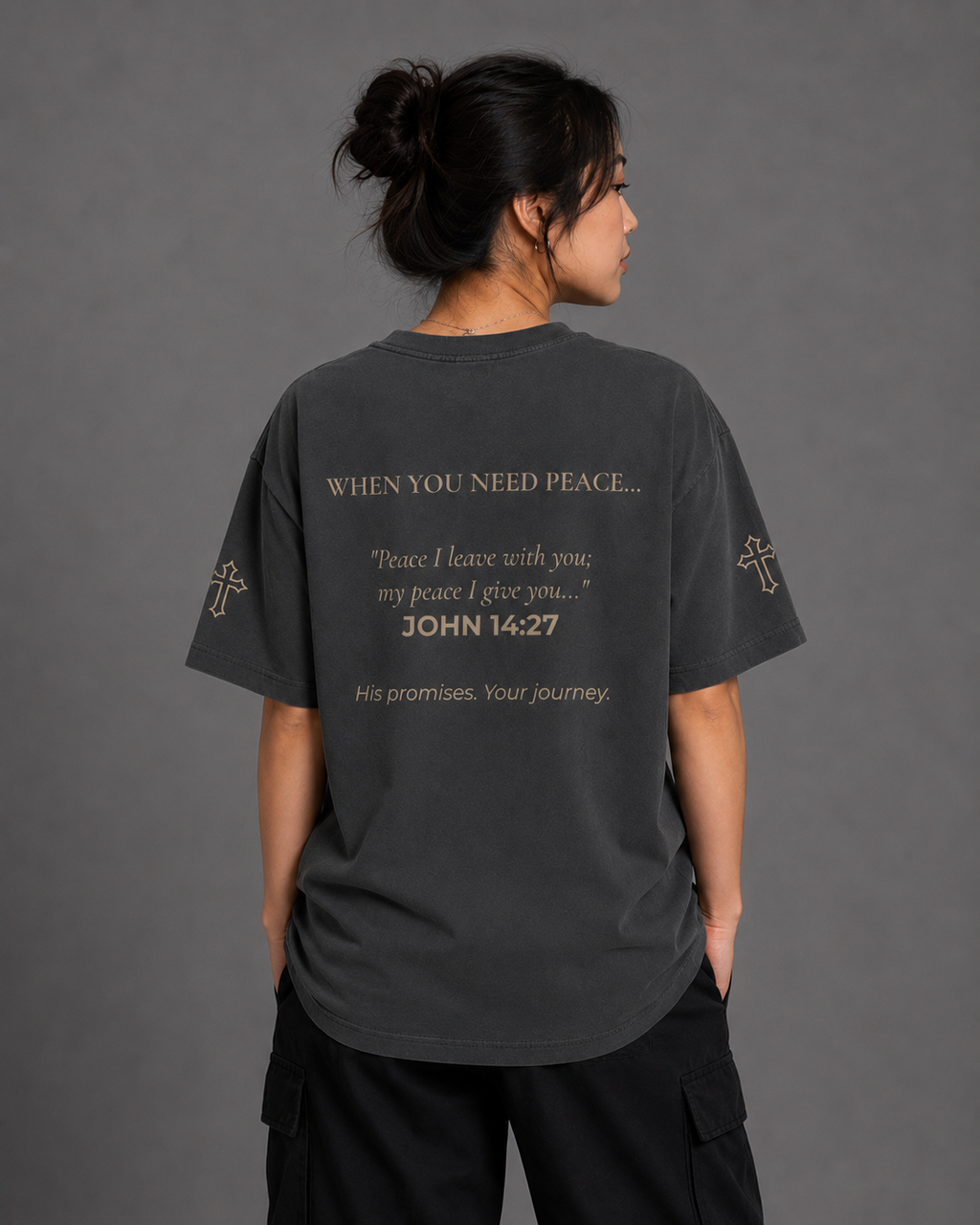 Peace | embroidered 240GSM Unisex Classic Fit Crew Neck T-Shirt