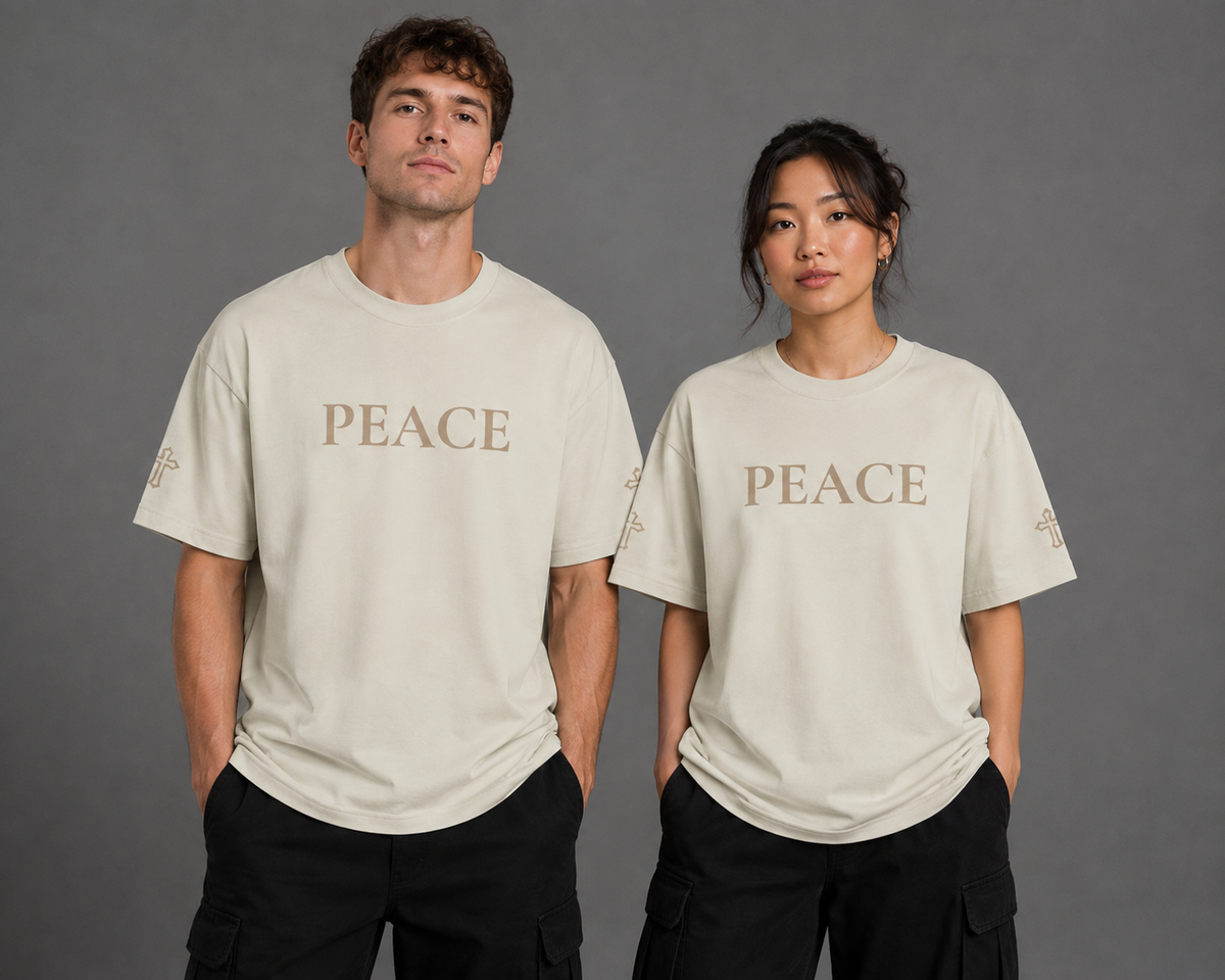 Peace | embroidered 240GSM Unisex Classic Fit Crew Neck T-Shirt