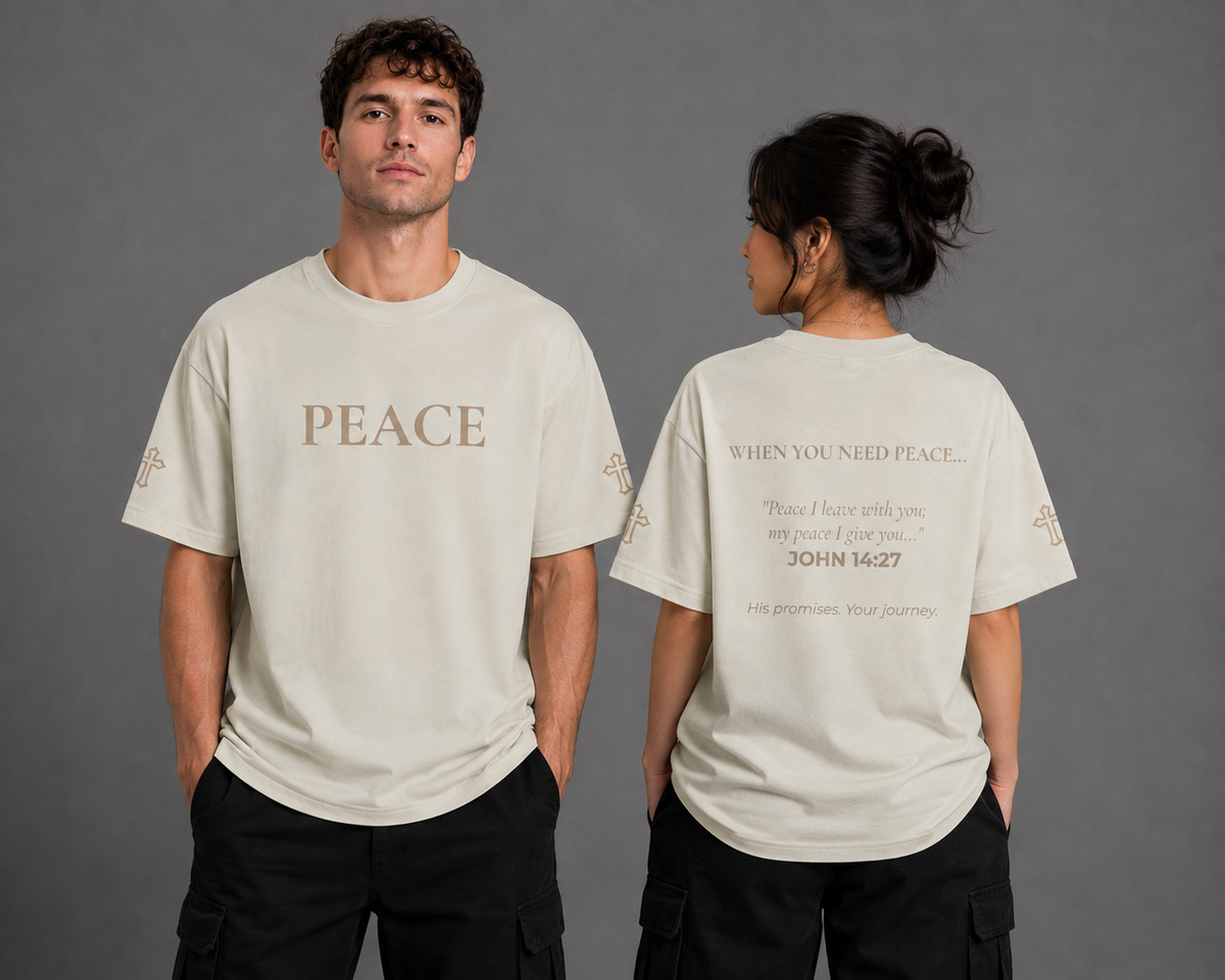Peace | embroidered 240GSM Unisex Classic Fit Crew Neck T-Shirt