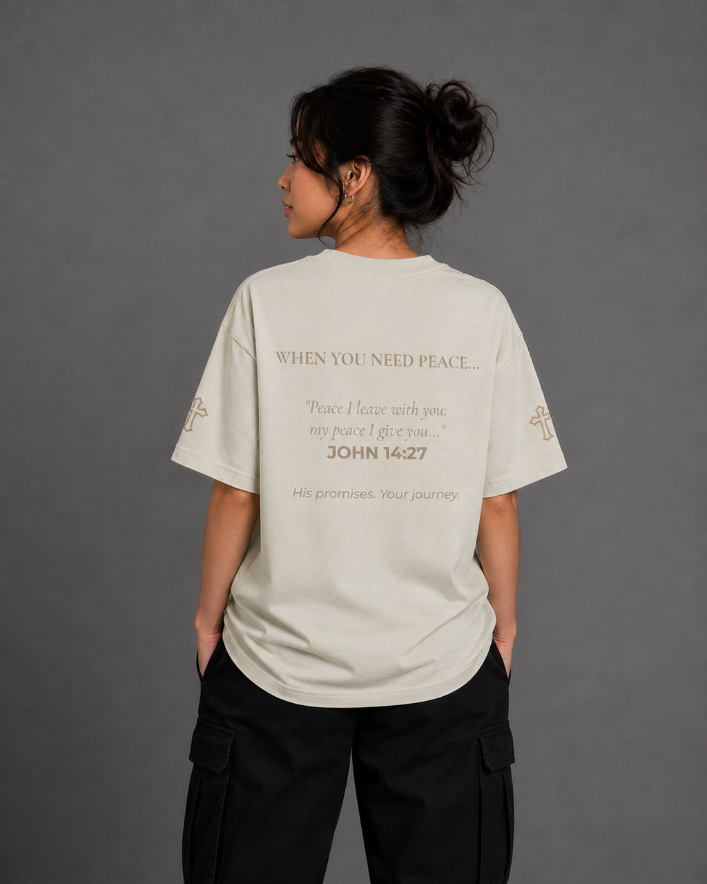 Peace | embroidered 240GSM Unisex Classic Fit Crew Neck T-Shirt