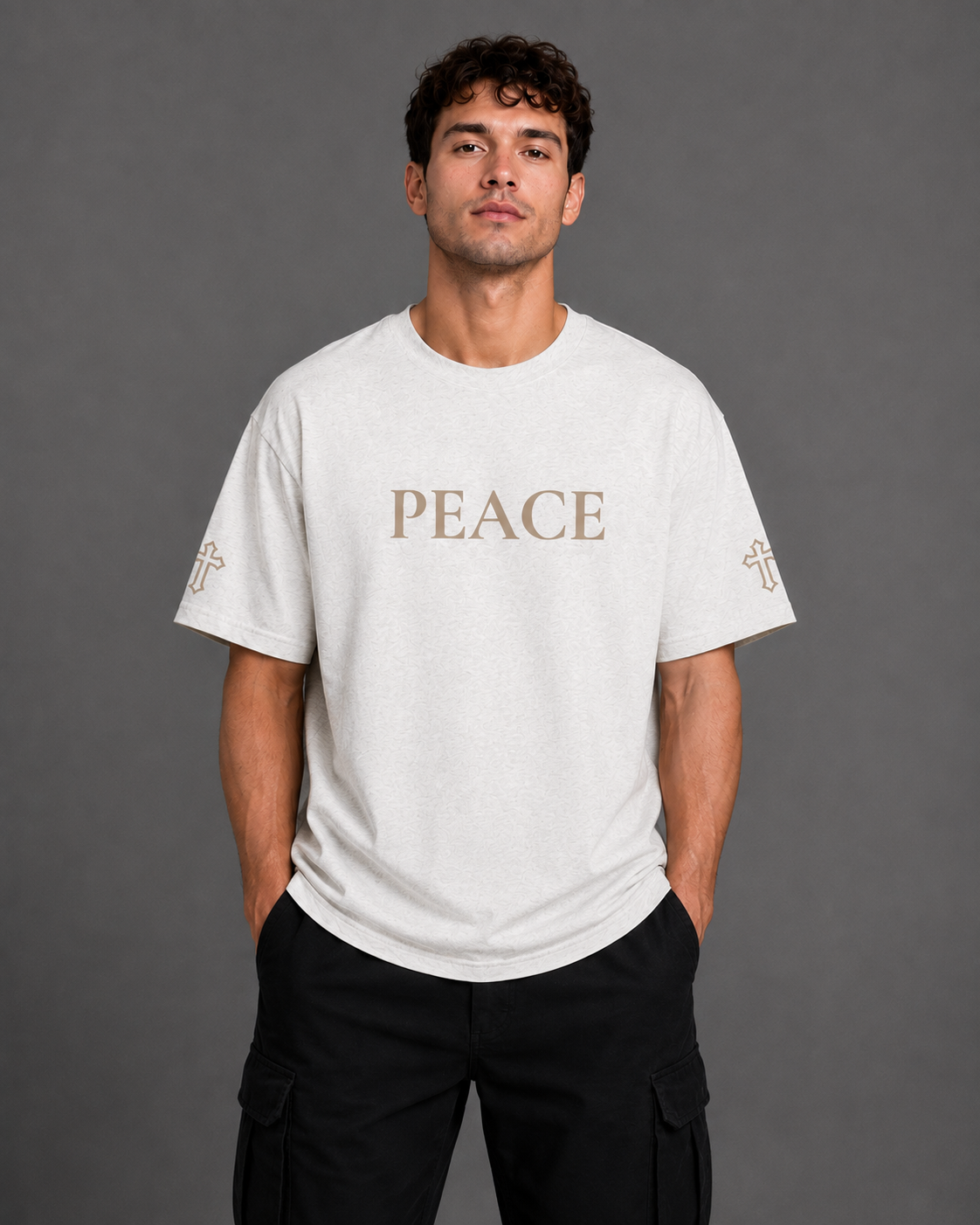 Peace | embroidered 240GSM Unisex Classic Fit Crew Neck T-Shirt
