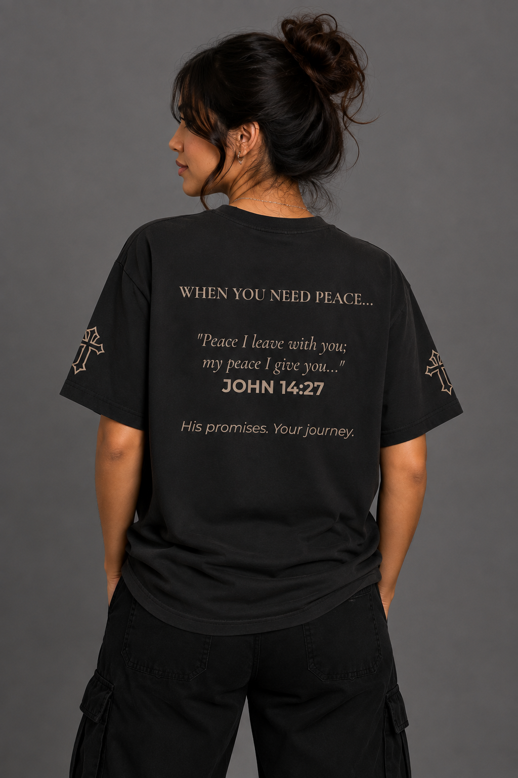 Peace | embroidered 240GSM Unisex Classic Fit Crew Neck T-Shirt
