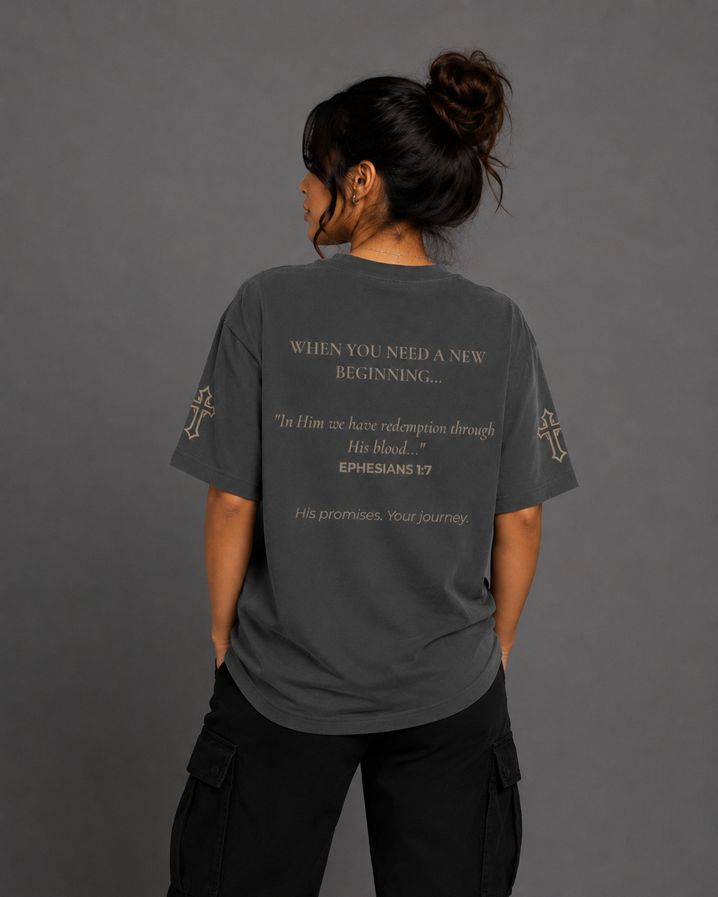 Redeemed | Embroidered 240GSM Unisex Classic Fit Crew Neck T-Shirt