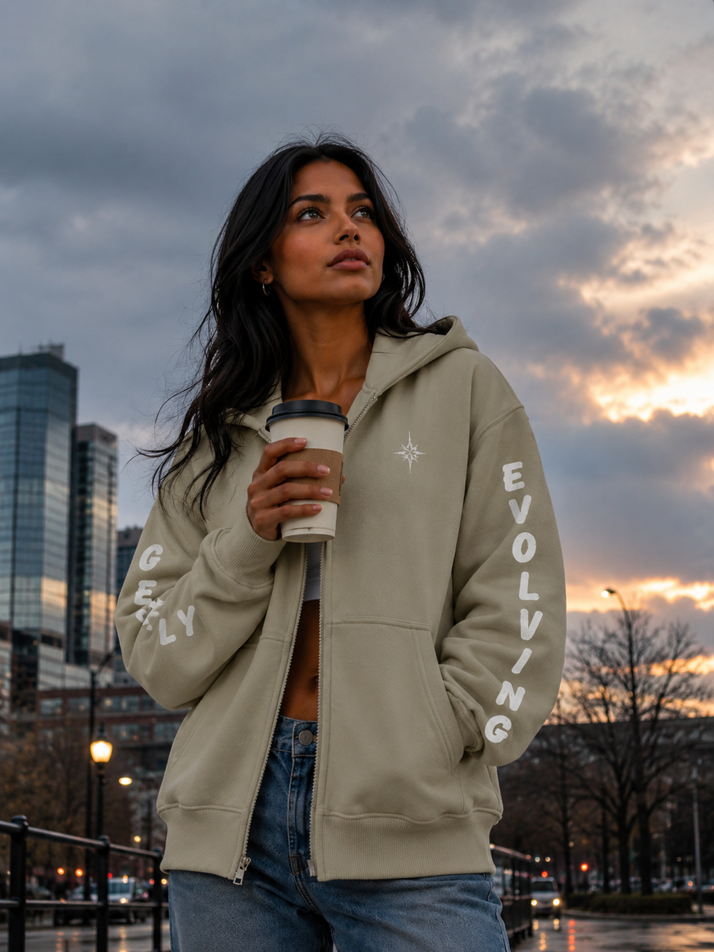 Gently Evolving Embroidered Heavyweight Oversized Full