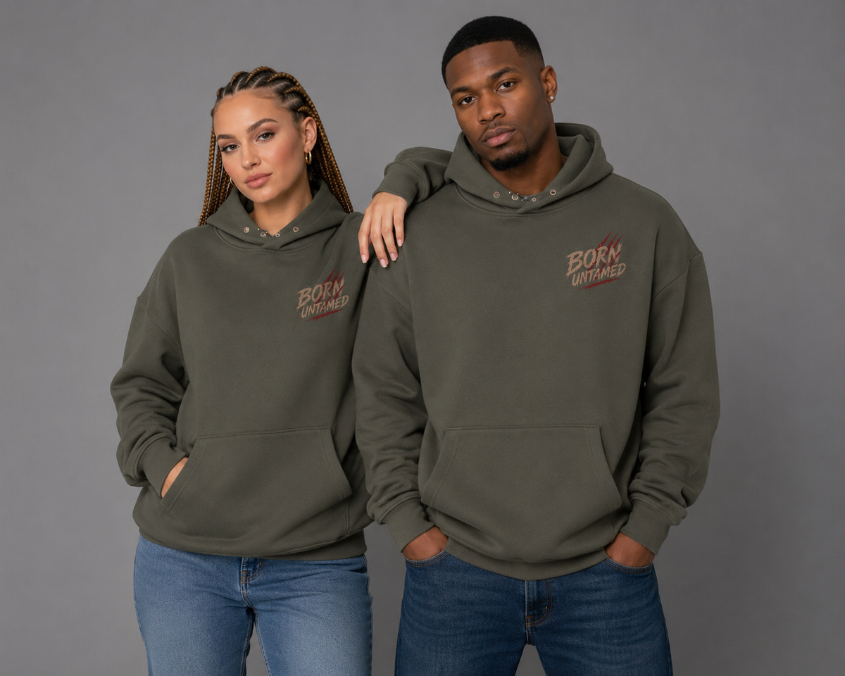 Born Untamed | 380GSM Heavyweight Double Snap Oversized Hoodie