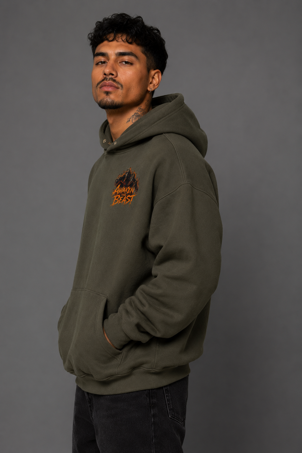 Awaken the Beast | 380GSM Unisex Double Snap Brushed Fleece Hoodie