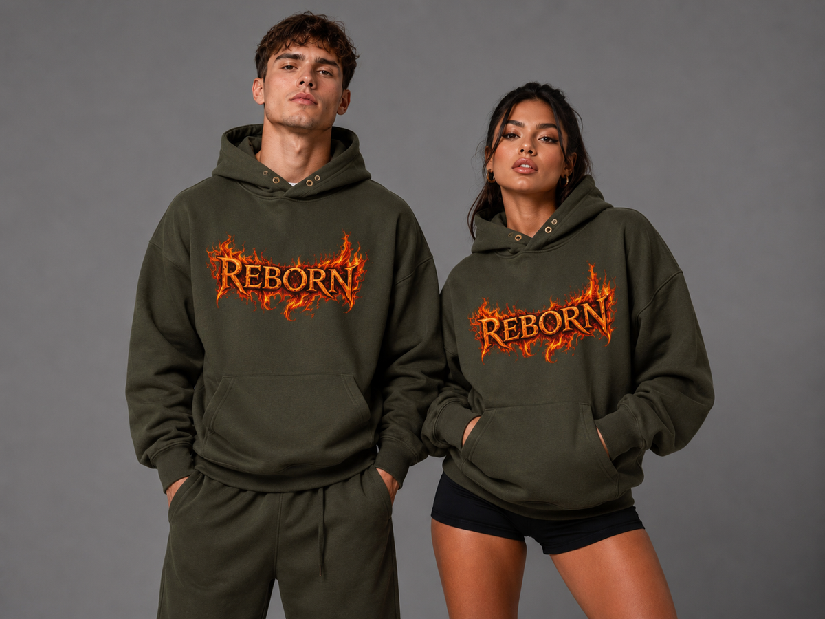 Reborn | 380GSM Unisex Double Snap Brushed Fleece Hoodie