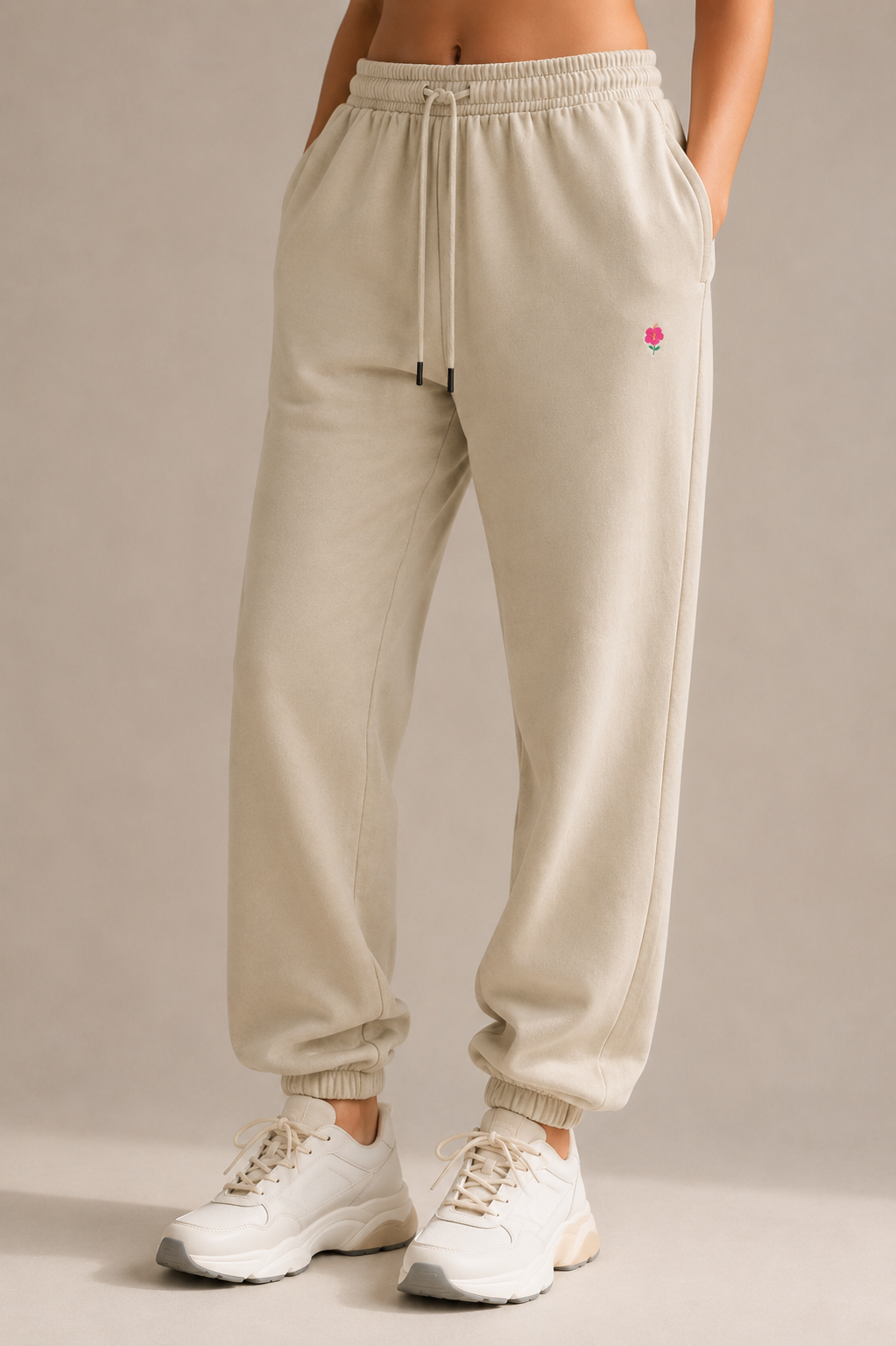 Hibiscus Bloom | 380GSM Embroidered Heavyweight Sweatpants