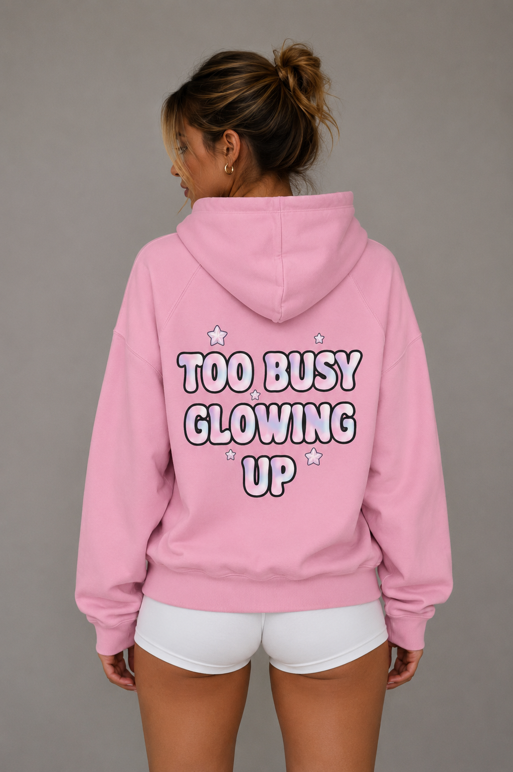 Too Busy Glowing Up Hoodie | 380GSM Premium Brushed Fleece Hoodie