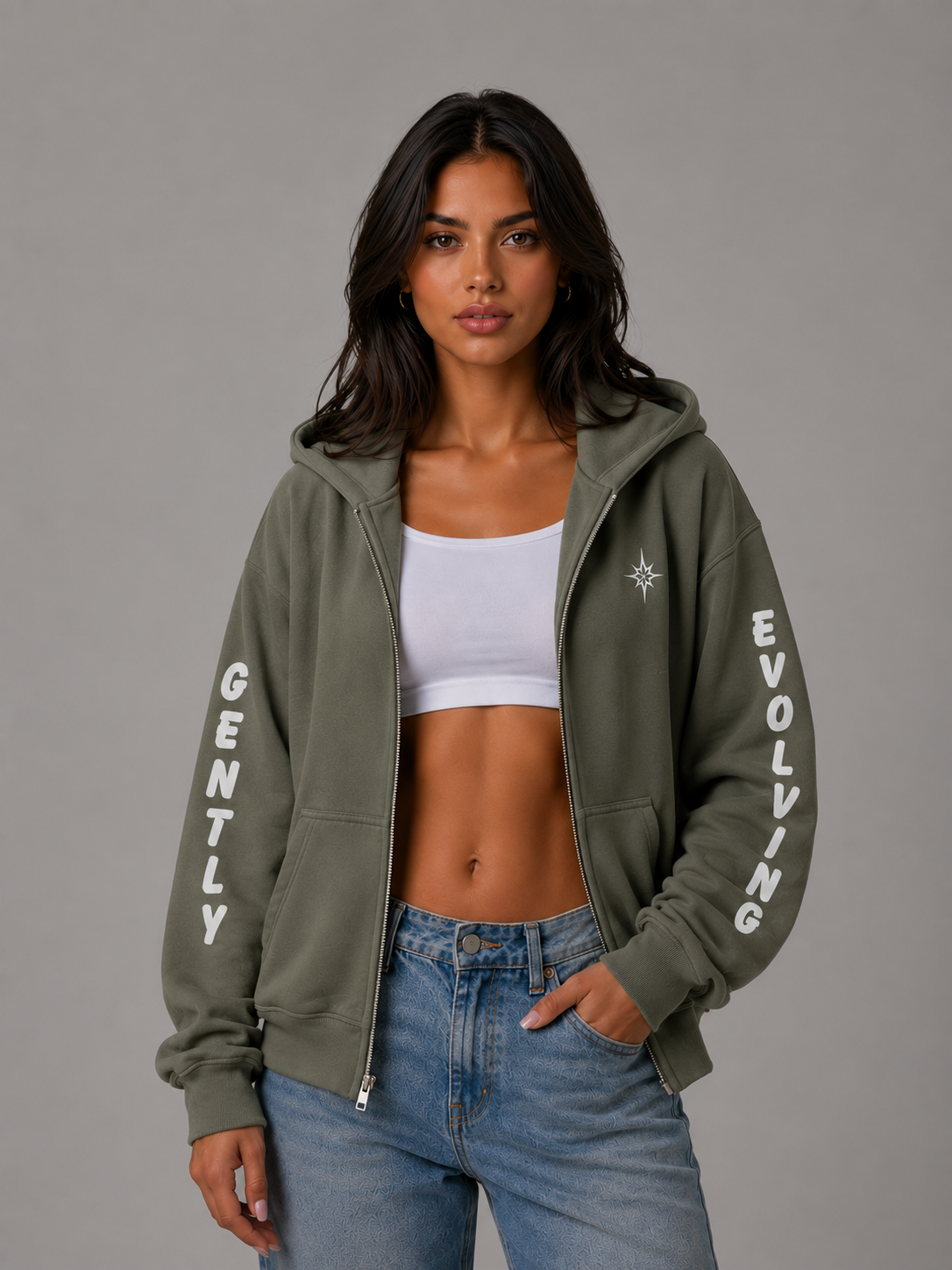 Gently Evolving Embroidered Heavyweight Oversized Full
