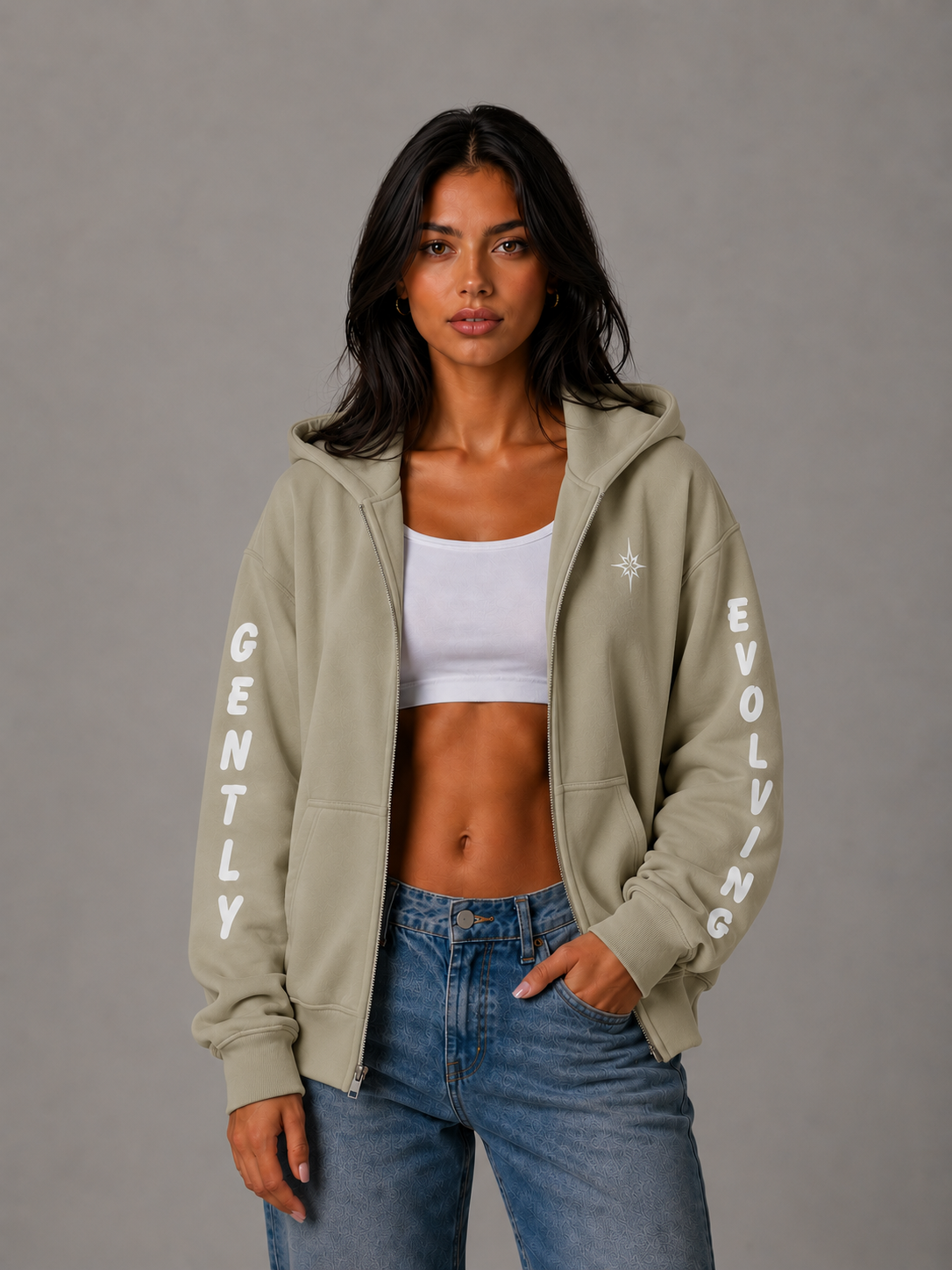 Gently Evolving Embroidered Heavyweight Oversized Full