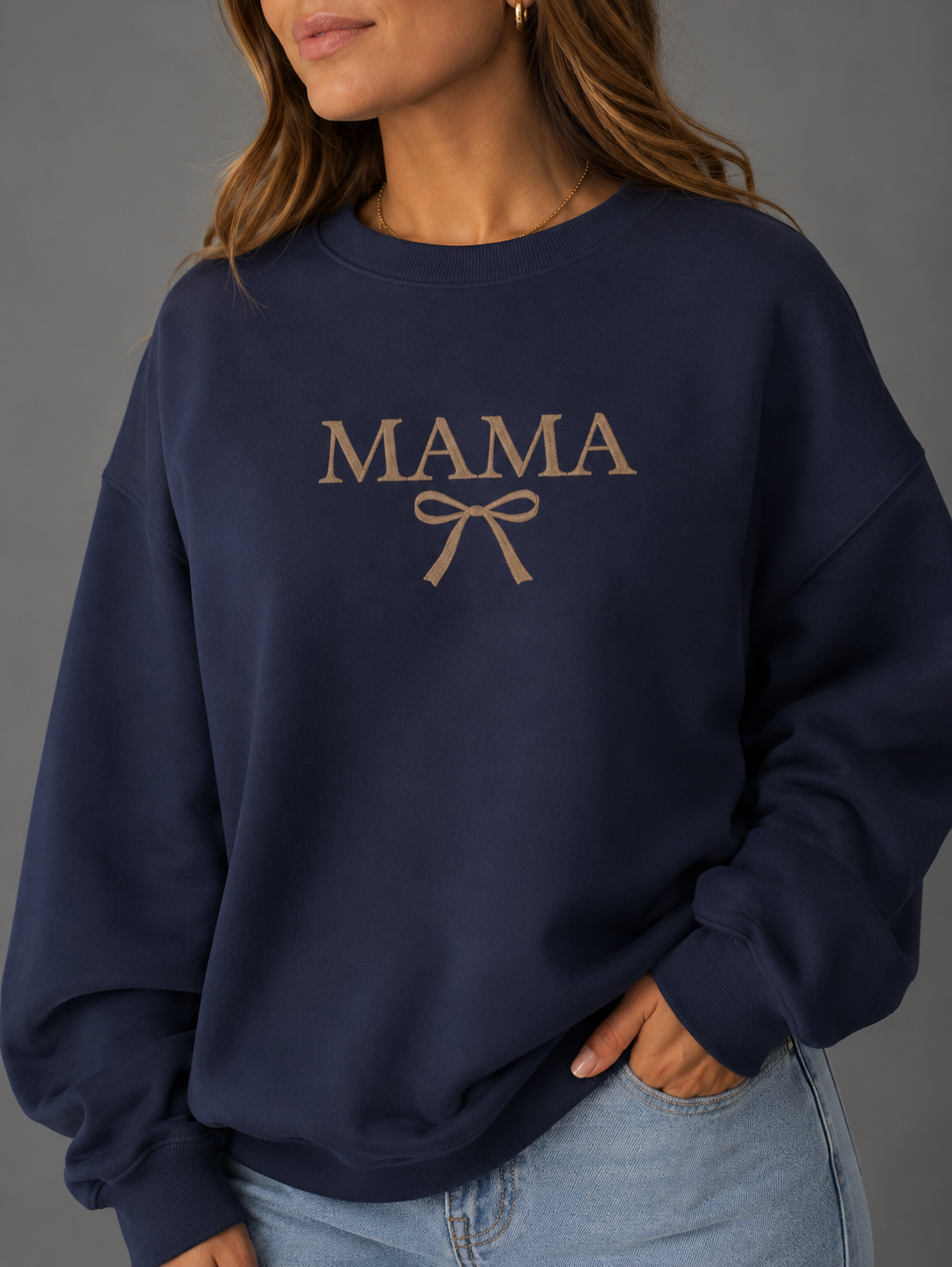 MAMA Embroidered Oversized Sweatshirt