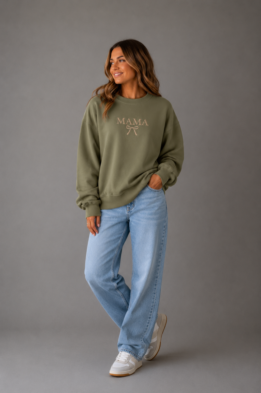 MAMA Embroidered Oversized Sweatshirt