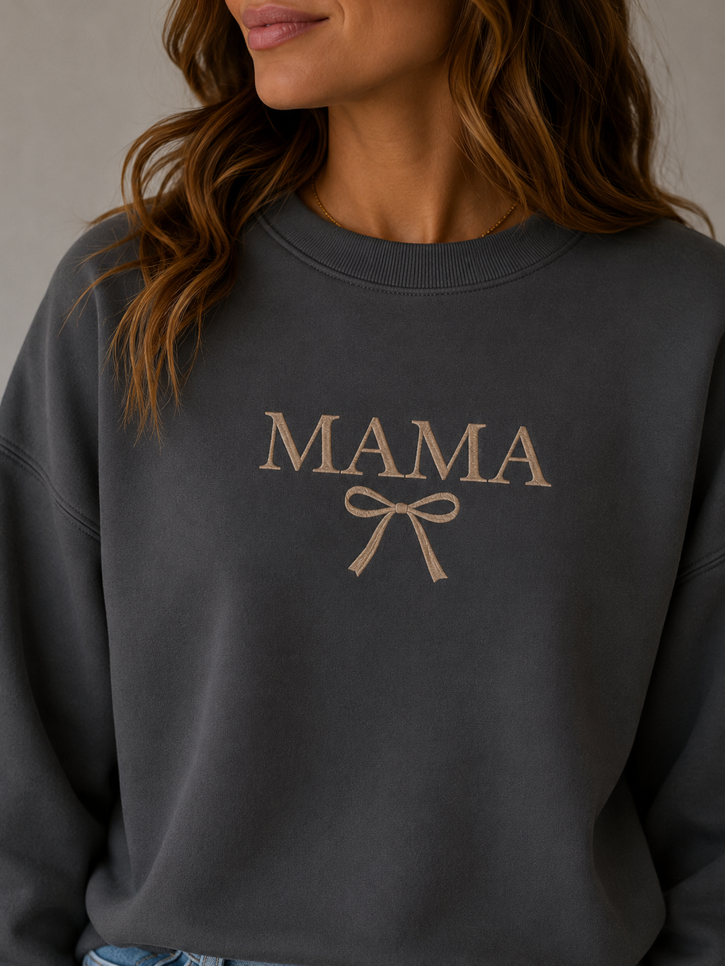 MAMA Embroidered Oversized Sweatshirt