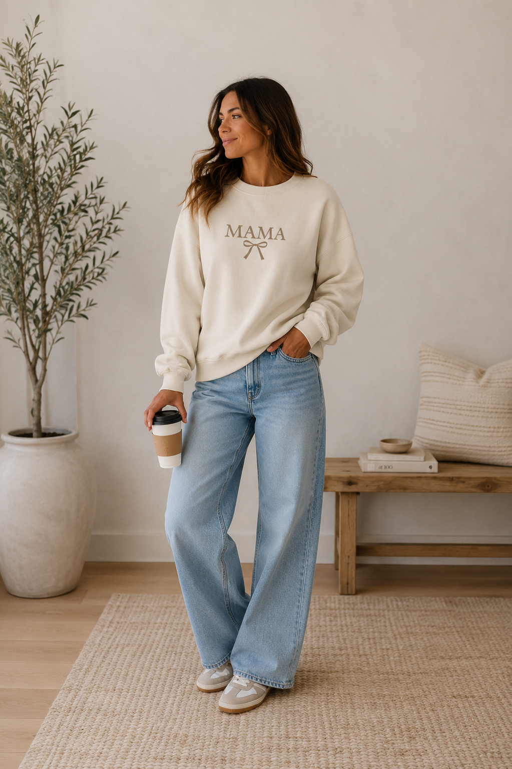 MAMA Embroidered Oversized Sweatshirt