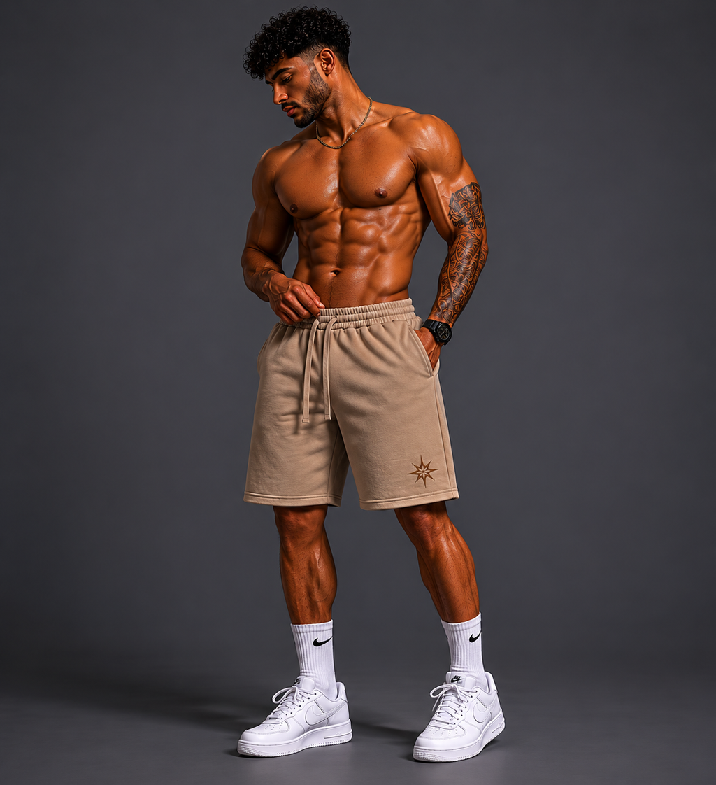 Star Flower Premium Embroidered Heavyweight Sweat Shorts