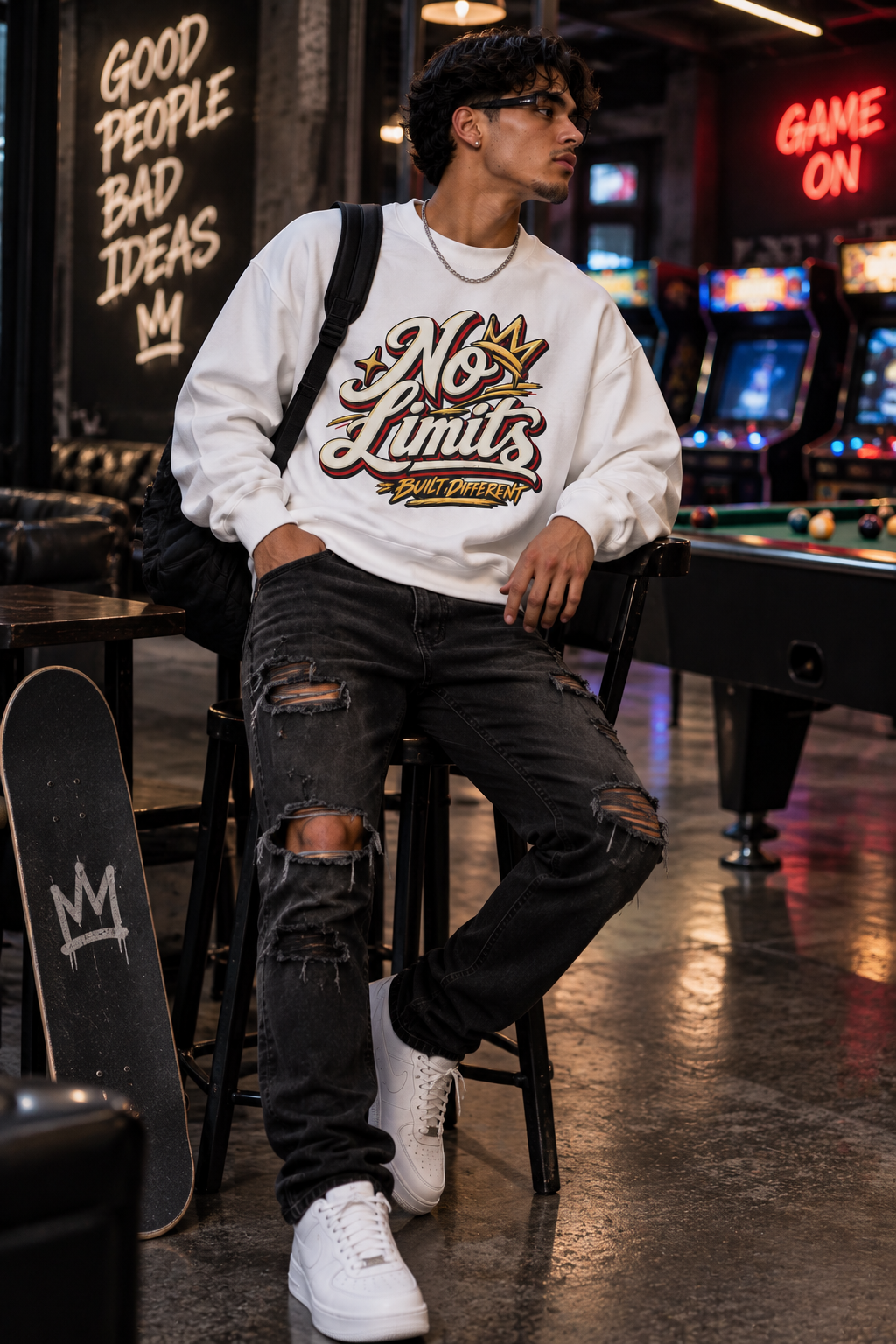 No Limits – Built Different 370GSM Heavyweight Oversized Sweatshirt