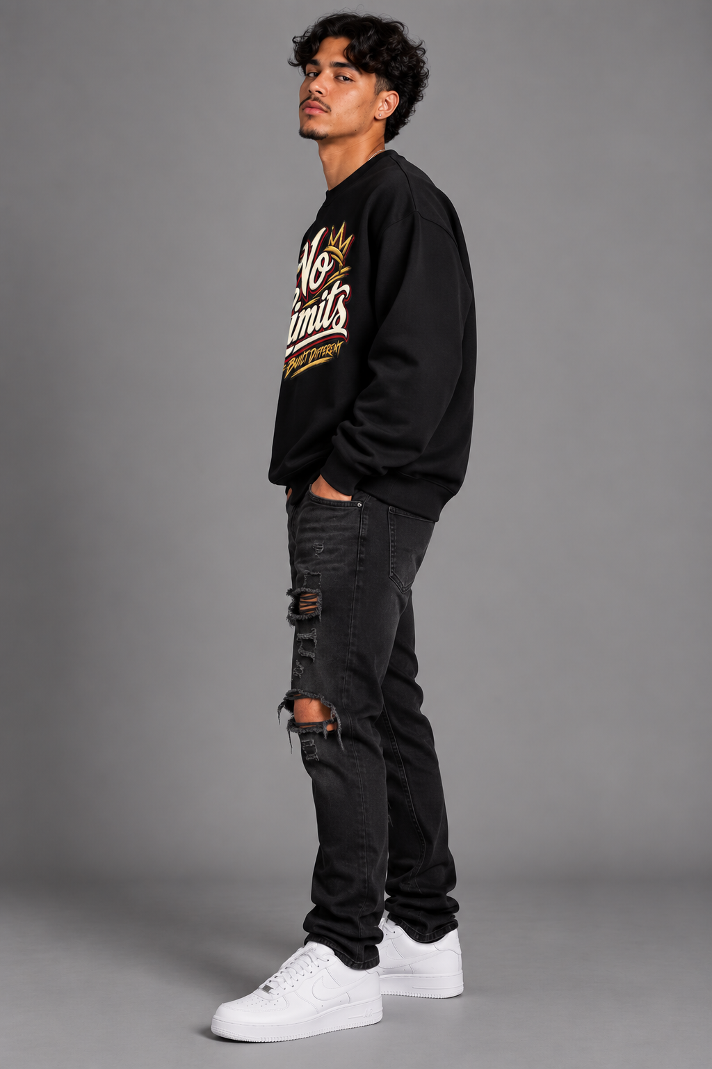 No Limits – Built Different 370GSM Heavyweight Oversized Sweatshirt