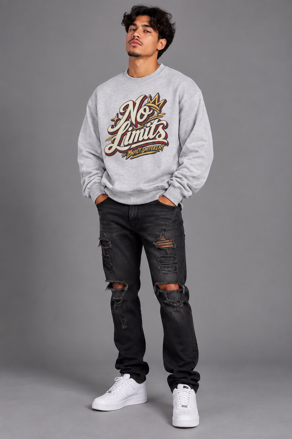 No Limits – Built Different 370GSM Heavyweight Oversized Sweatshirt