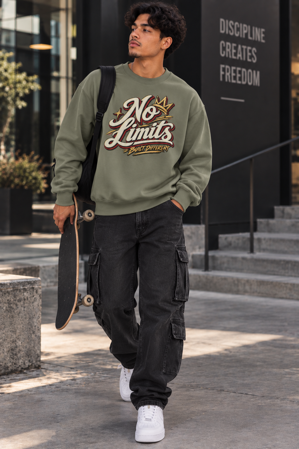 No Limits – Built Different 370GSM Heavyweight Oversized Sweatshirt