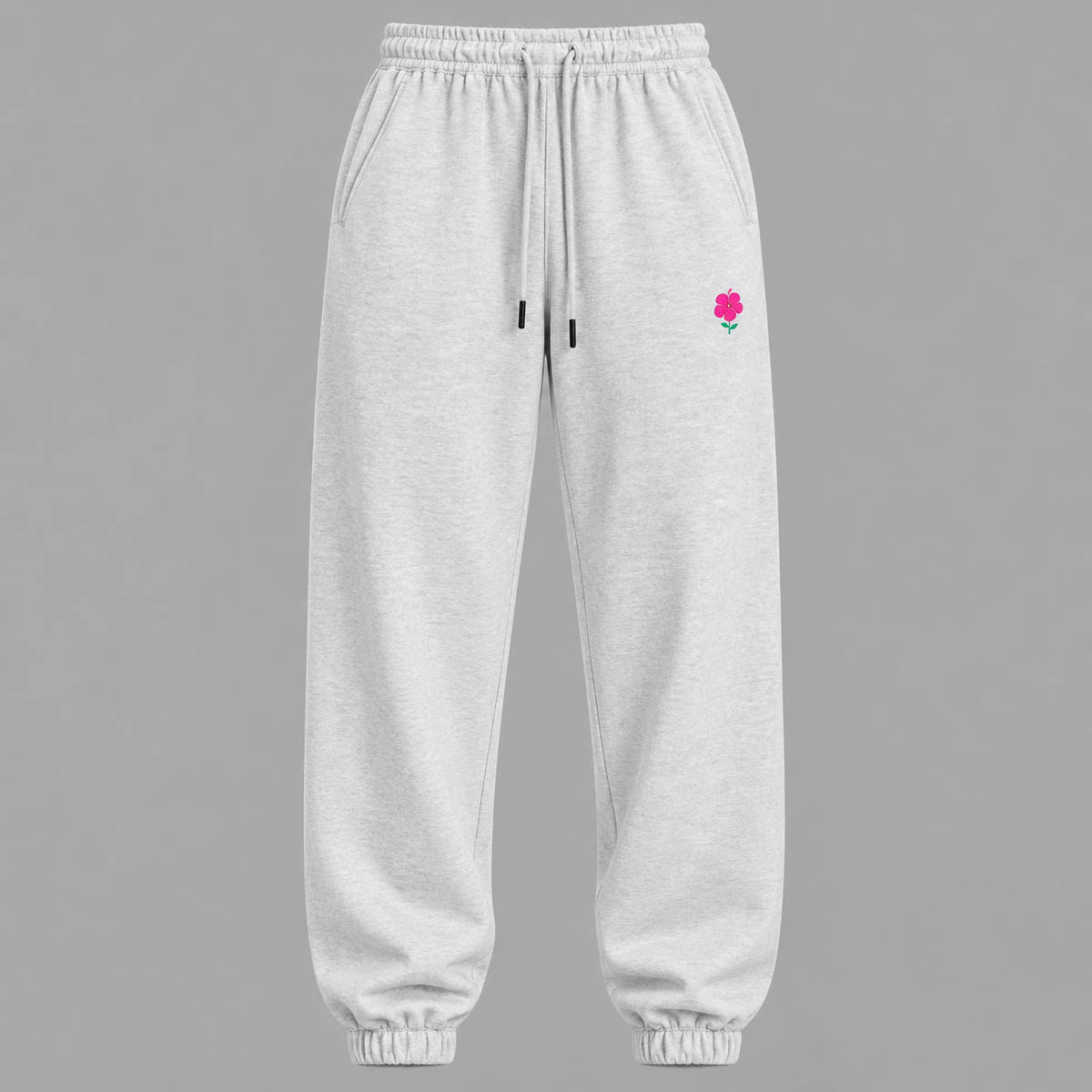 Hibiscus Bloom | 380GSM Embroidered Heavyweight Sweatpants