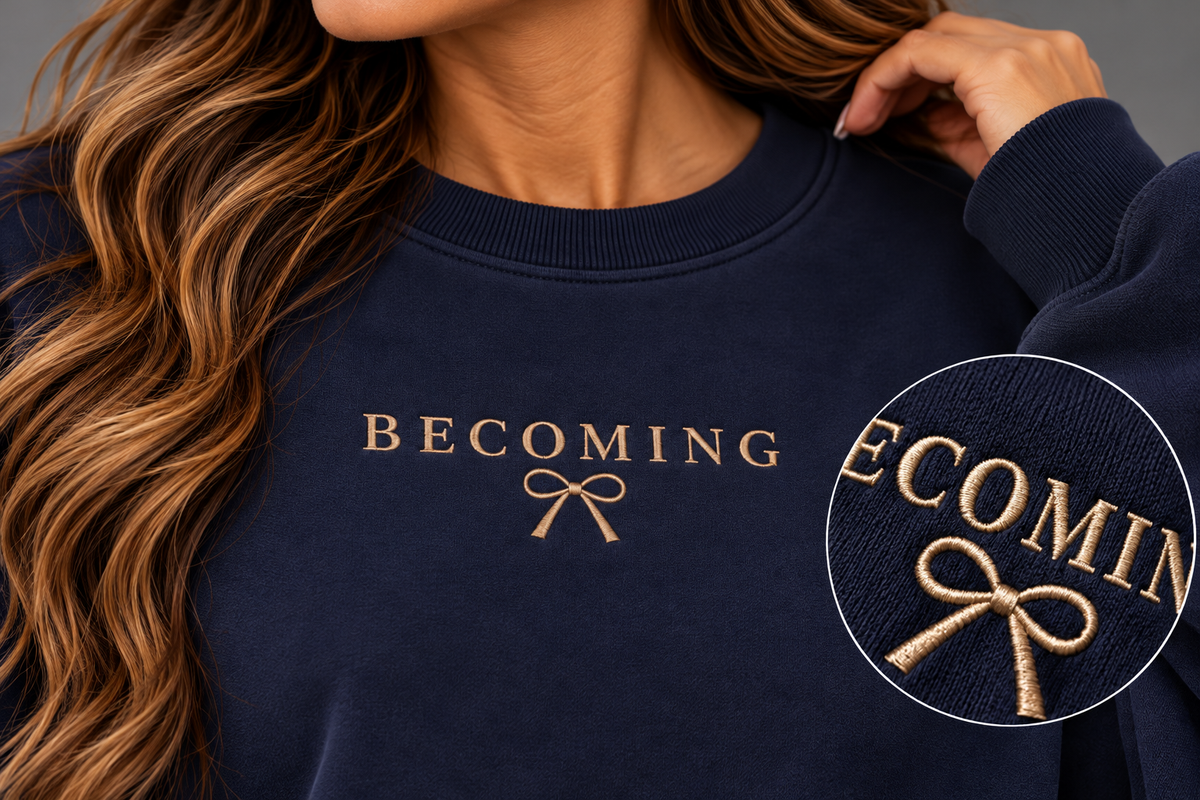 Becoming Embroidered 370GSM Unisex Heavyweight Oversized Sweatshirt