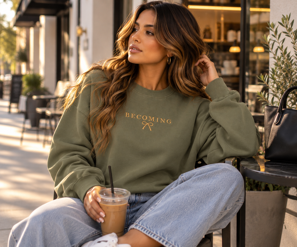 Becoming Embroidered 370GSM Unisex Heavyweight Oversized Sweatshirt