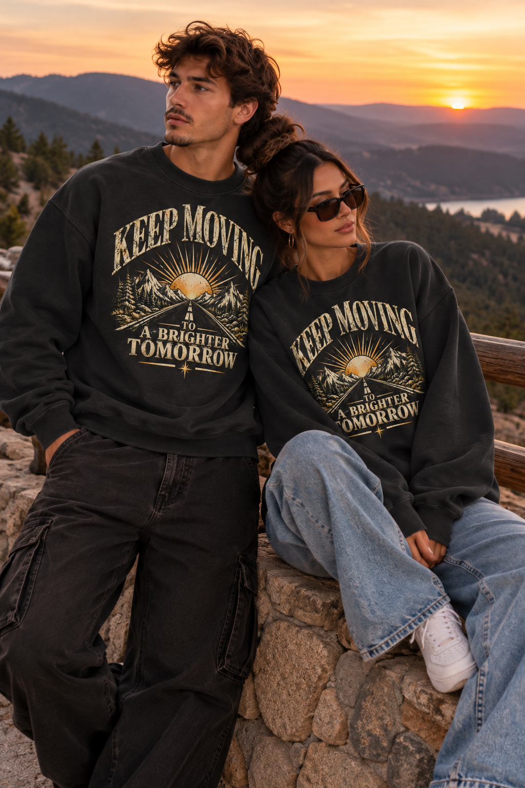 Keep Moving to a Brighter Tomorrow | 370GSM Heavyweight Oversized Swea