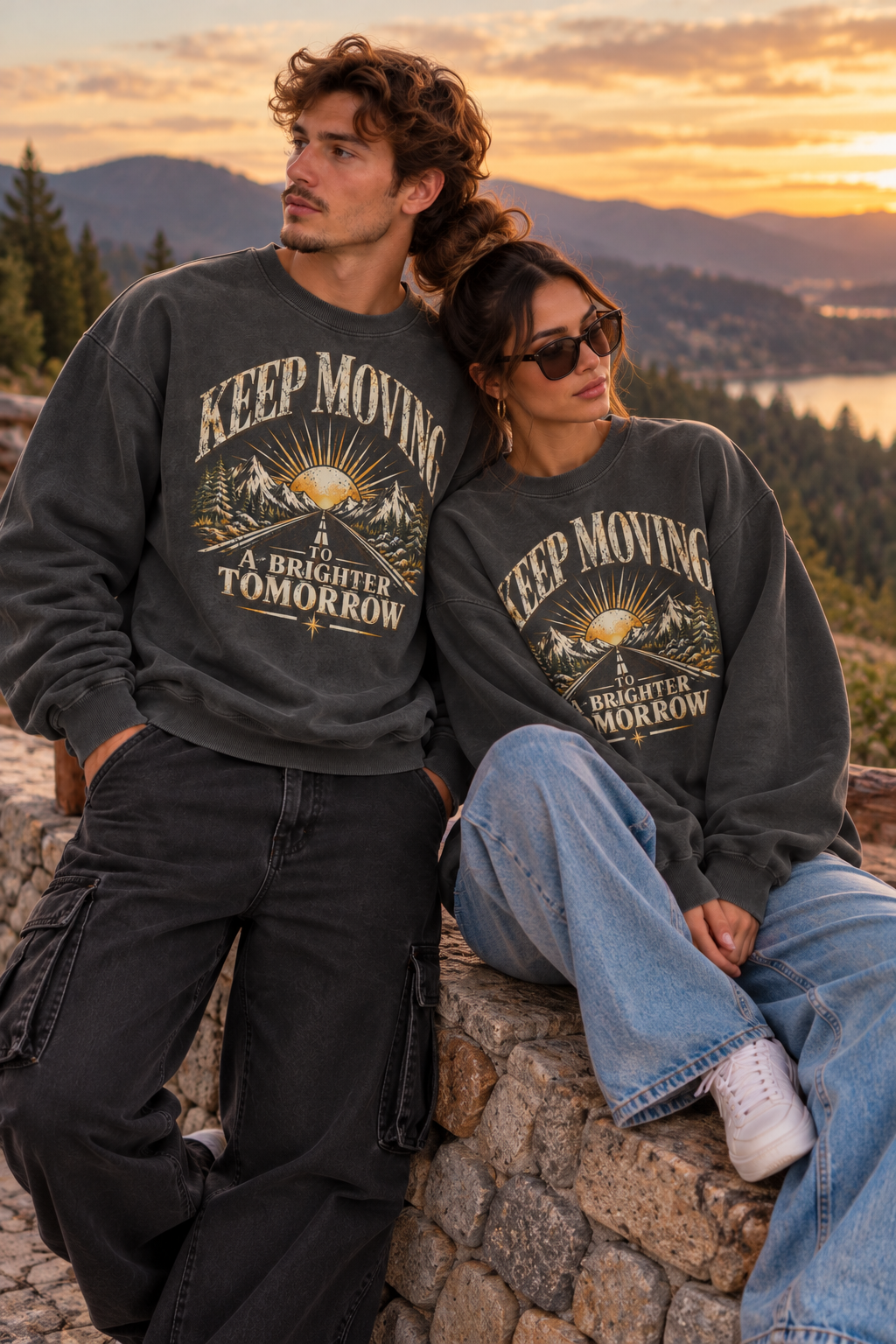 Keep Moving to a Brighter Tomorrow | 370GSM Heavyweight Oversized Swea