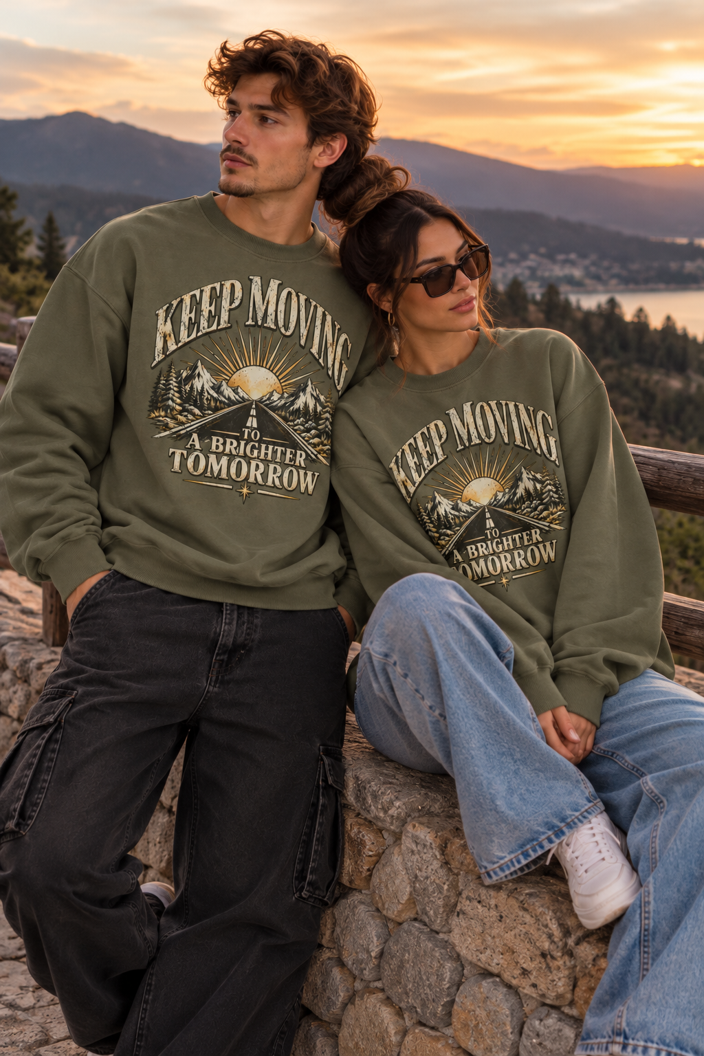 Keep Moving to a Brighter Tomorrow | 370GSM Heavyweight Oversized Swea