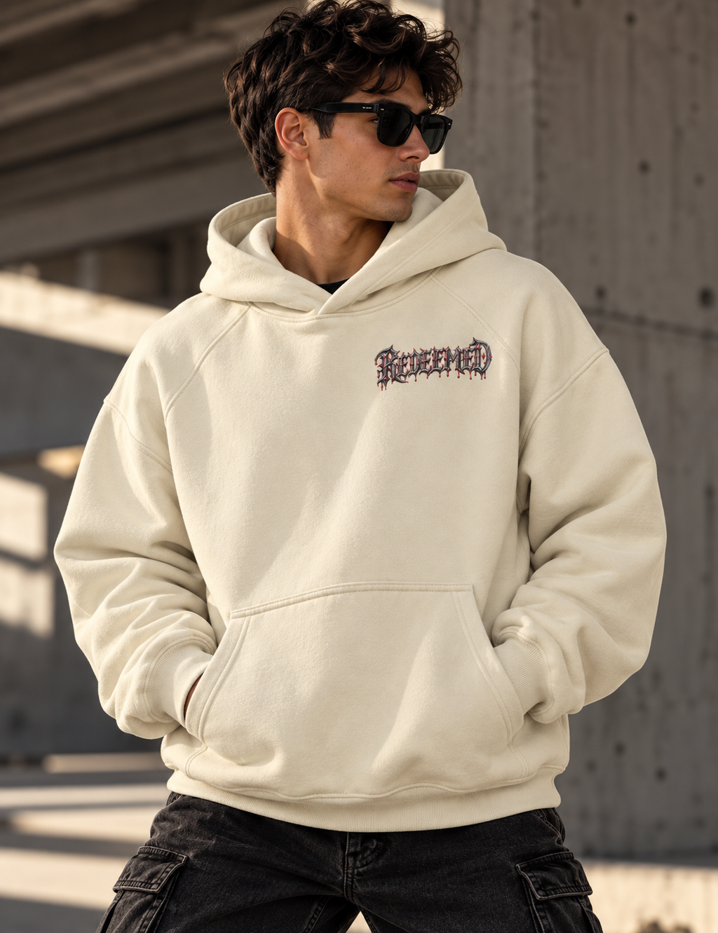 REDEEMED | 380GSM Heavyweight Brushed Fleece Oversized Hoodie