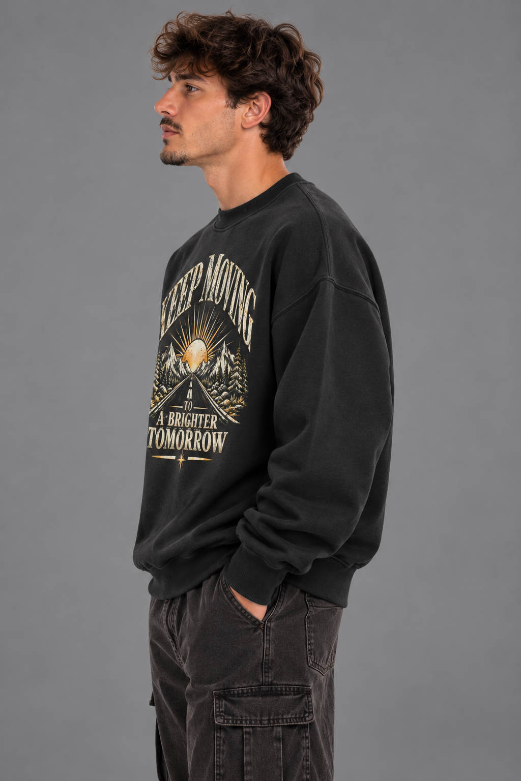 Keep Moving to a Brighter Tomorrow | 370GSM Heavyweight Oversized Swea